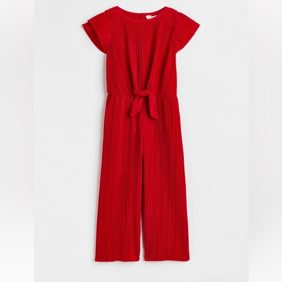 Red Pleated Jumpsuit from H&M, 2T - Picture 1 of 3